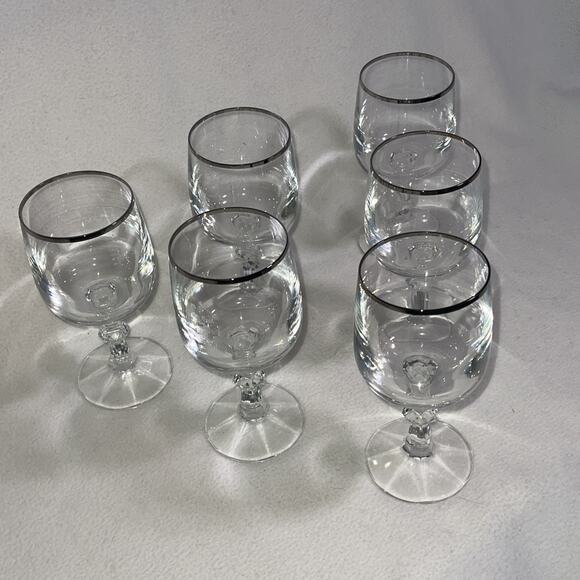Schott Zwiesel, Banquet Water Glass, Set of 6 | Zola Melodia Platinum Banded Water Goblets by SCHOTT-ZWIESEL~~Set of 6